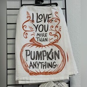 Mud Pie White and Orange Kitchen Towel